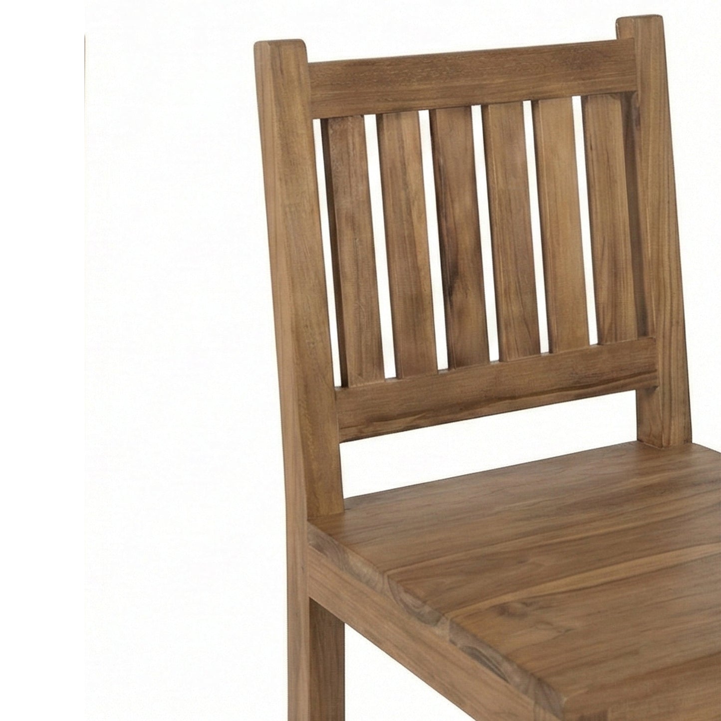 Upholstered Armless Teak Outdoor Bar Stool