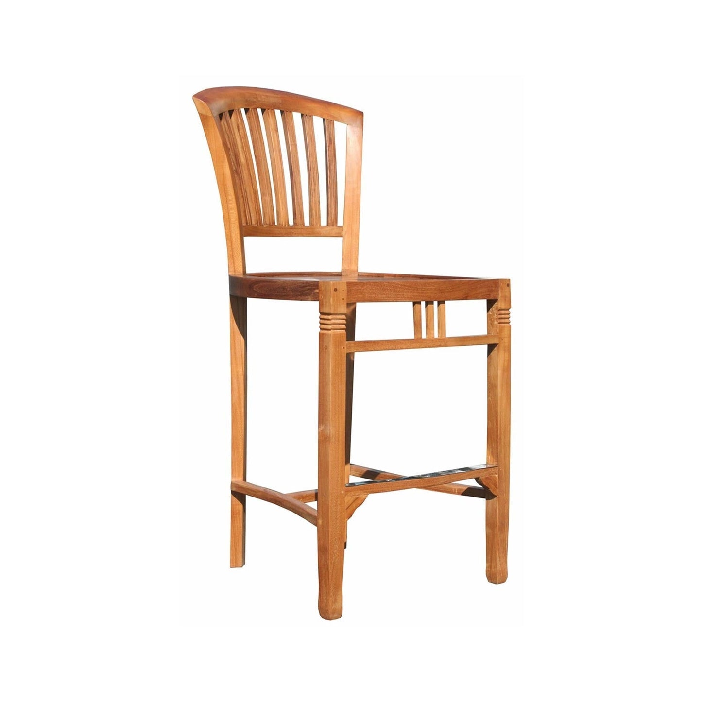 Armless Teak Outdoor Bar Stool