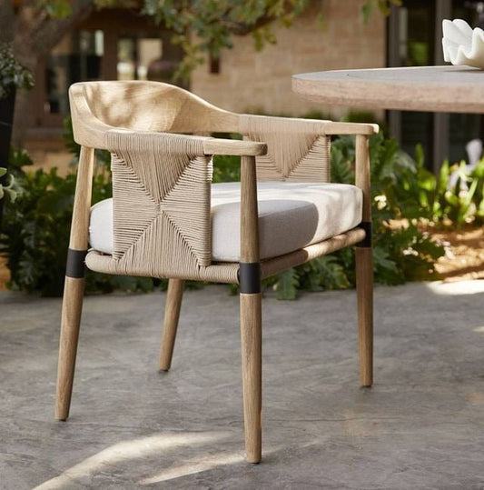 Teak Dining Chair with Performance Fabric