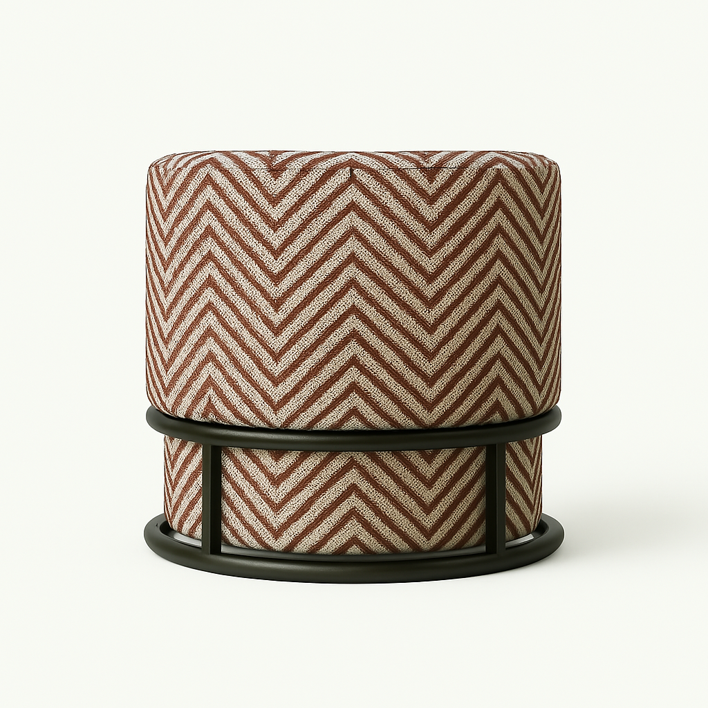 Swivel Lounge Chair Chevron Performance Fabric