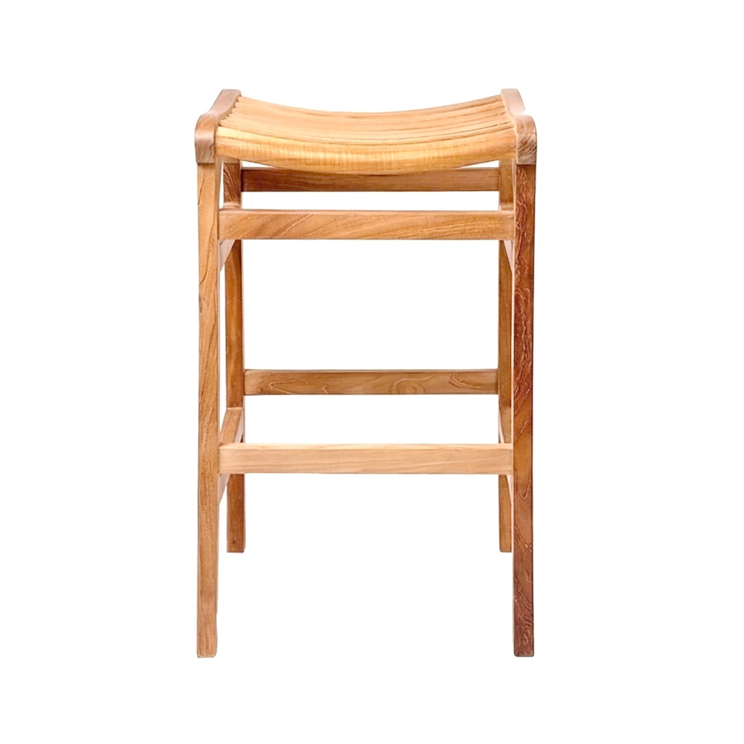 Backless Teak Outdoor Bar Stool