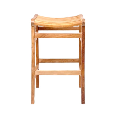 Backless Teak Outdoor Bar Stool