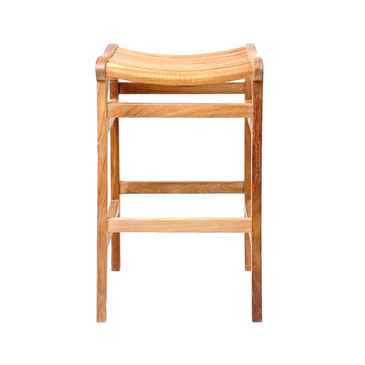 Backless Teak Outdoor Bar Stool