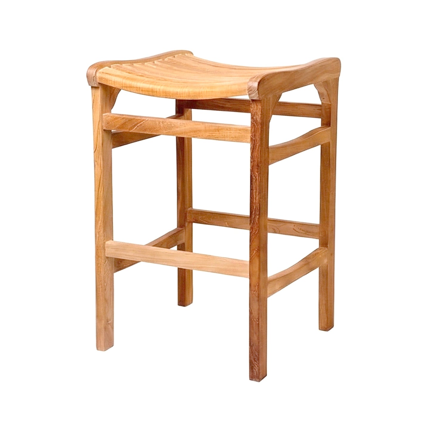 Backless Teak Outdoor Bar Stool