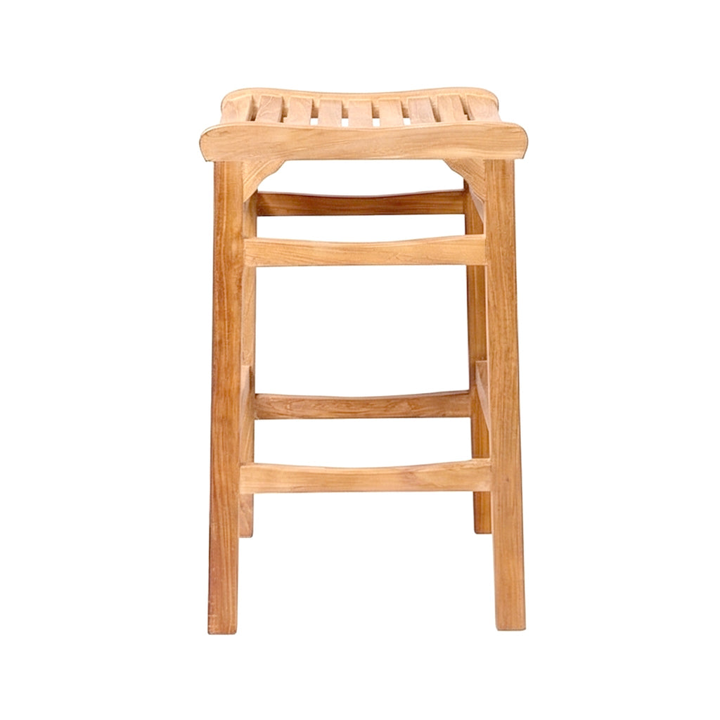 Backless Teak Outdoor Bar Stool