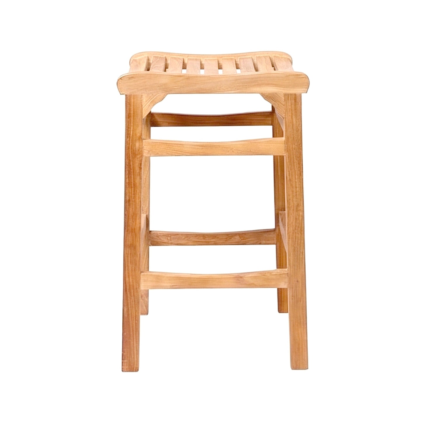 Backless Teak Outdoor Bar Stool
