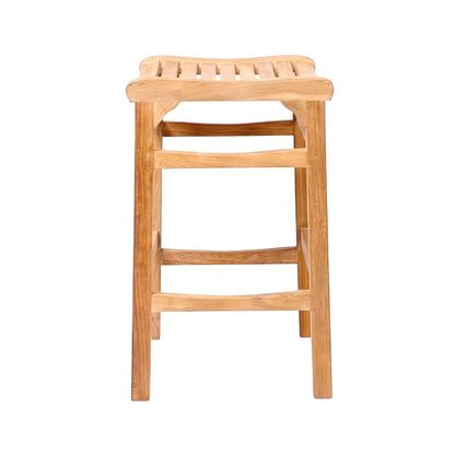 Backless Teak Outdoor Bar Stool