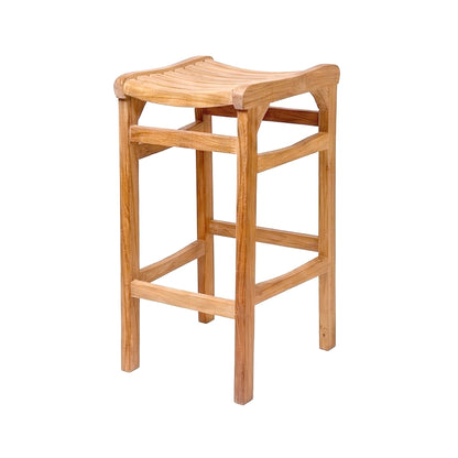 Backless Teak Outdoor Bar Stool