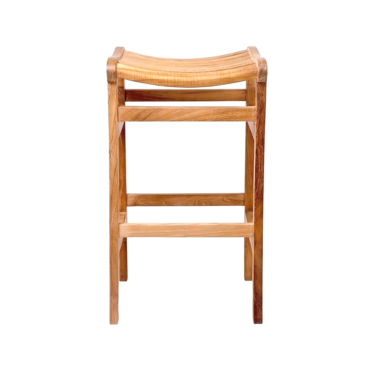 Backless Teak Outdoor Bar Stool