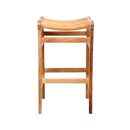 Backless Teak Outdoor Bar Stool