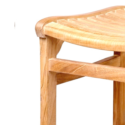 Backless Teak Outdoor Bar Stool