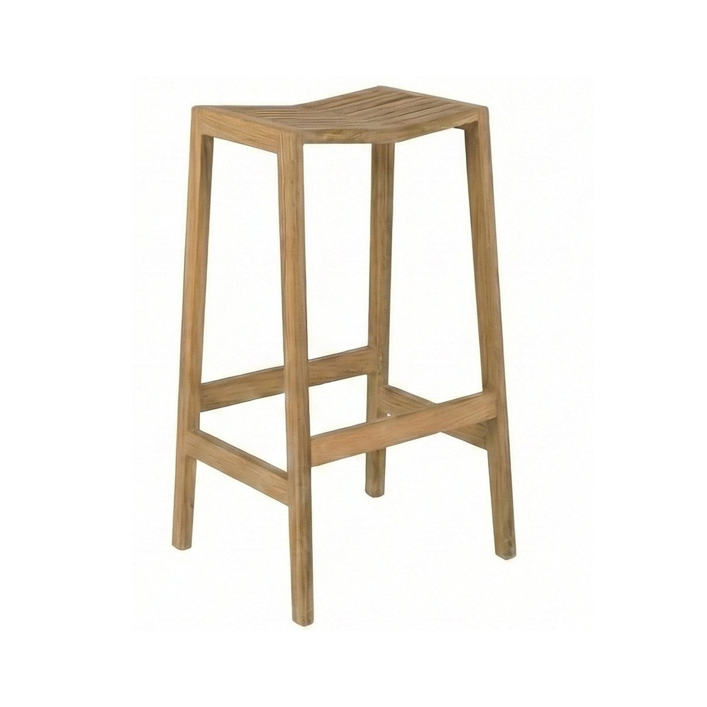 Backless Teak Outdoor Bar Stool