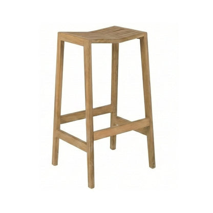 Backless Teak Outdoor Bar Stool