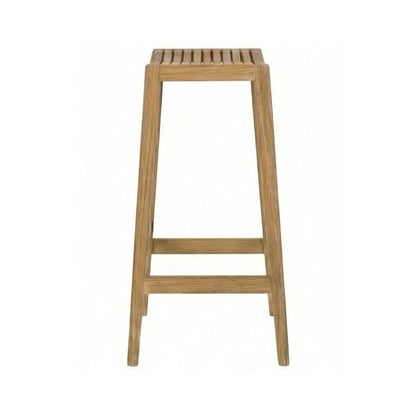 Backless Teak Outdoor Bar Stool