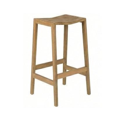 Backless Teak Outdoor Bar Stool