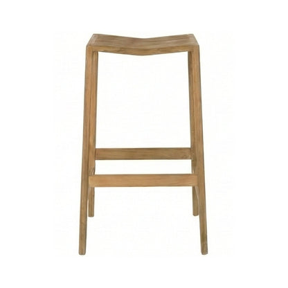 Backless Teak Outdoor Bar Stool