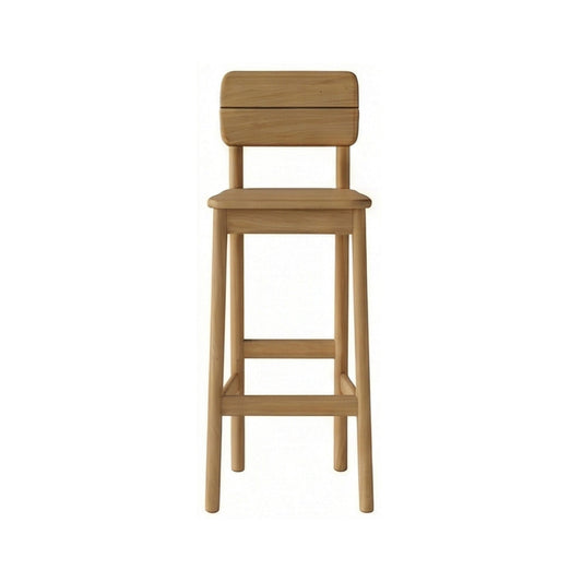 Armless Teak Outdoor Bar Stool