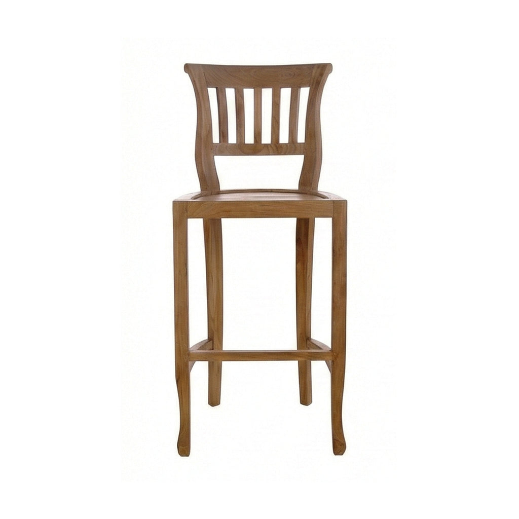 Armlehnloser Teak-Barhocker für den Außenbereich