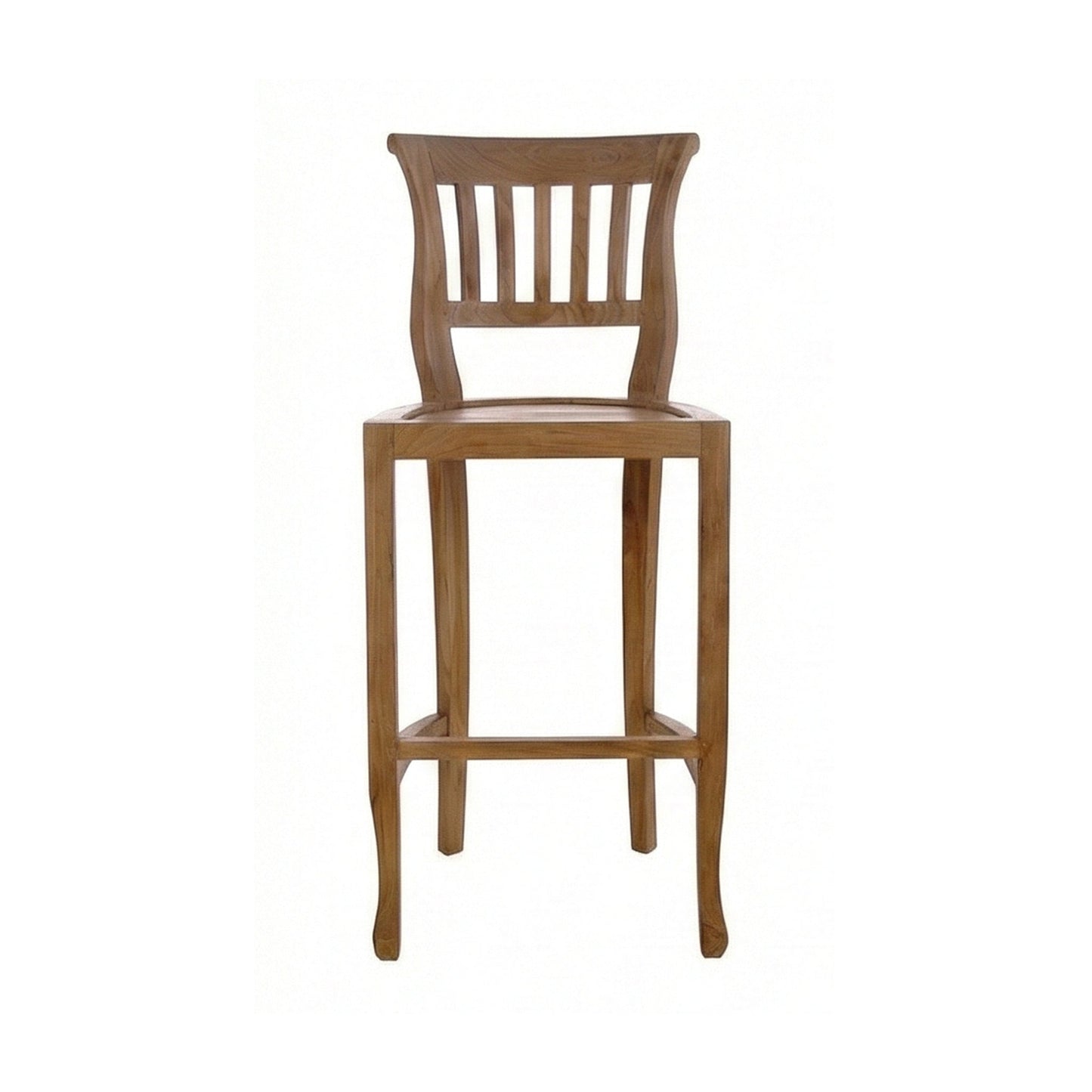 Armless Teak Outdoor Bar Stool