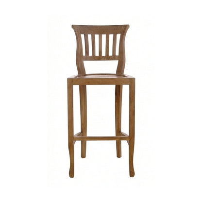 Armless Teak Outdoor Bar Stool