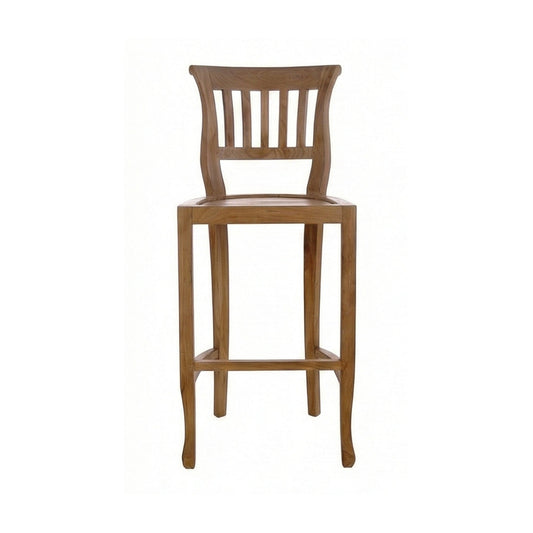 Armless Teak Outdoor Bar Stool