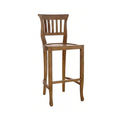 Armless Teak Outdoor Bar Stool