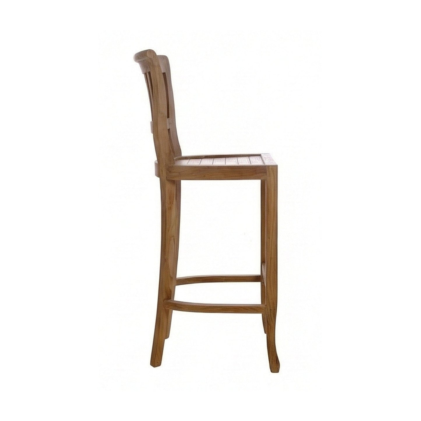 Armless Teak Outdoor Bar Stool