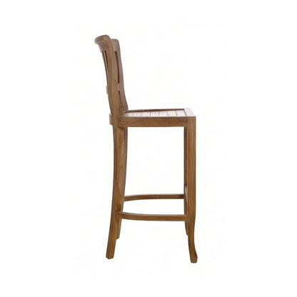 Armless Teak Outdoor Bar Stool
