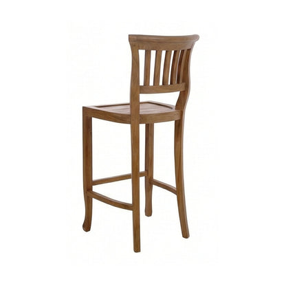 Armless Teak Outdoor Bar Stool