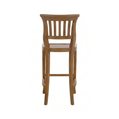 Armless Teak Outdoor Bar Stool