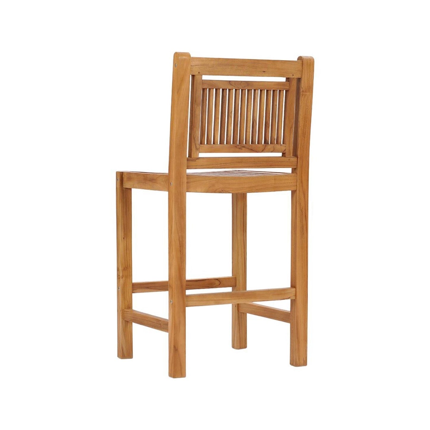 Armless Teak Outdoor Bar Stool