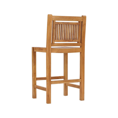 Armless Teak Outdoor Bar Stool
