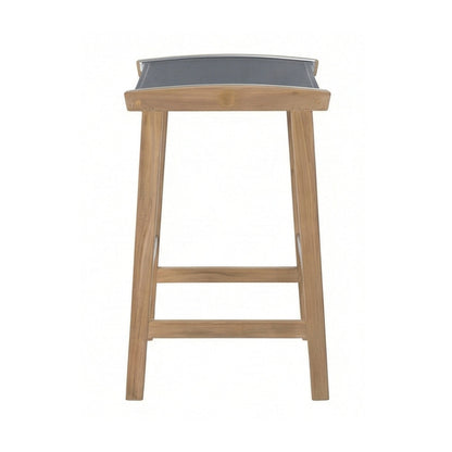 Backless Teak Outdoor Bar Stool