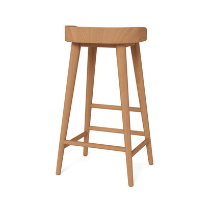 Backless Teak Outdoor Bar Stool