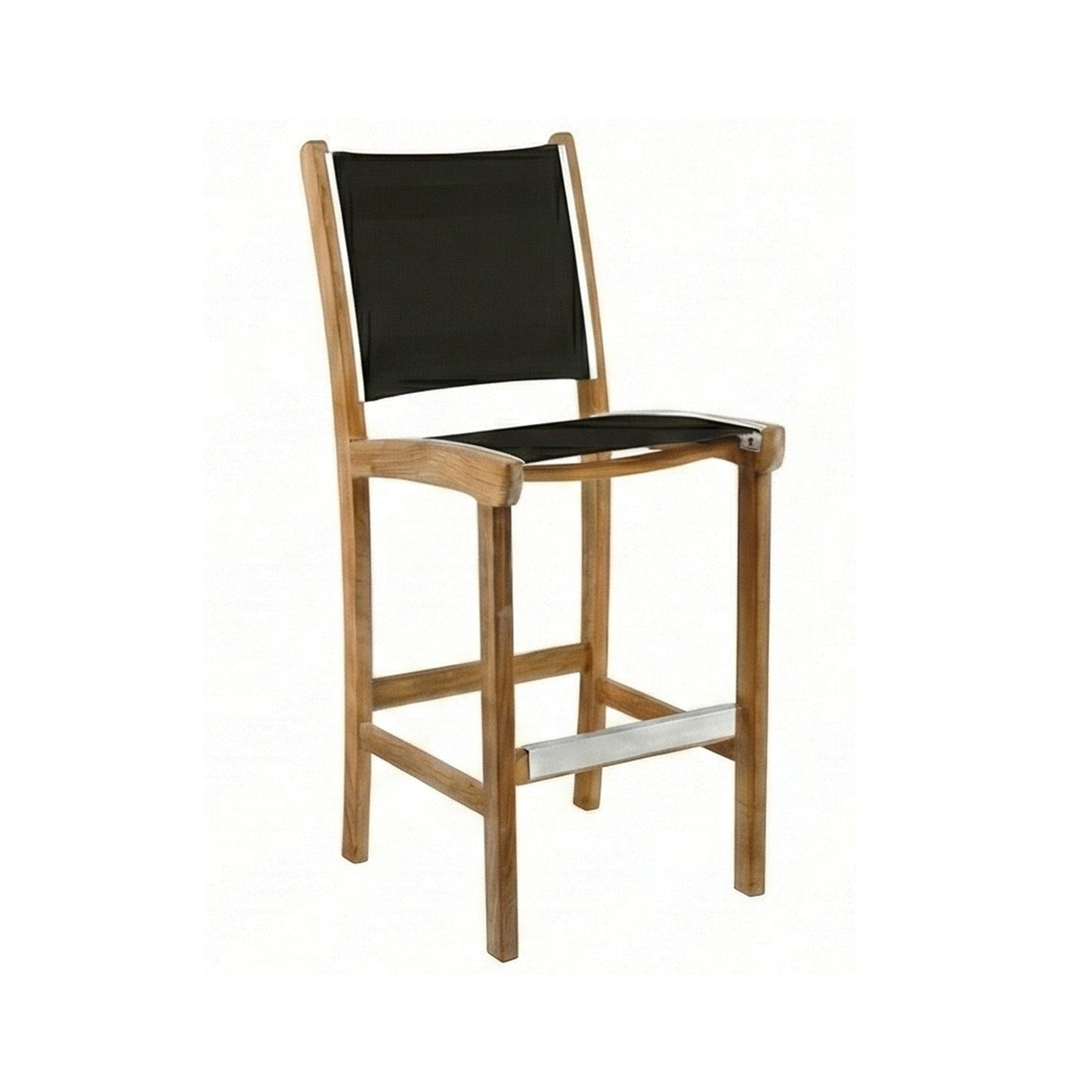 Armless Teak Outdoor Bar Stool