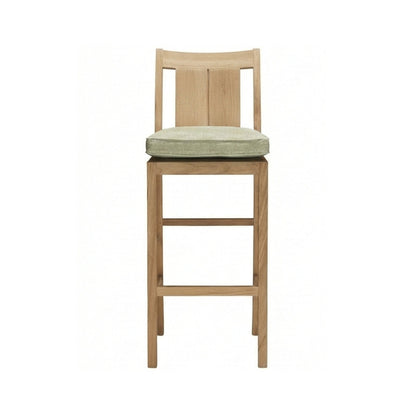 Armless Teak Outdoor Bar Stool