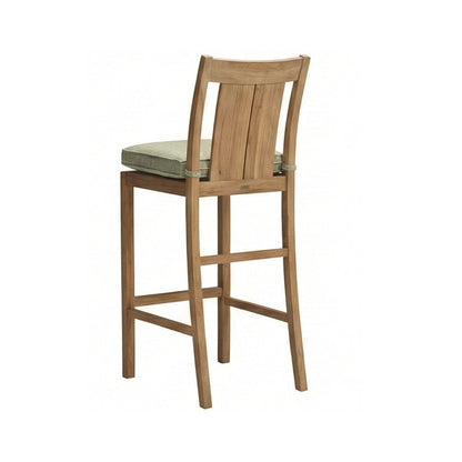 Armless Teak Outdoor Bar Stool
