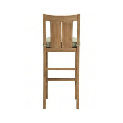Armless Teak Outdoor Bar Stool