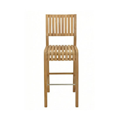 Armless Teak Outdoor Bar Stool