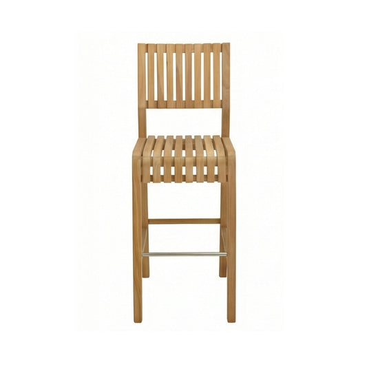 Armless Teak Outdoor Bar Stool