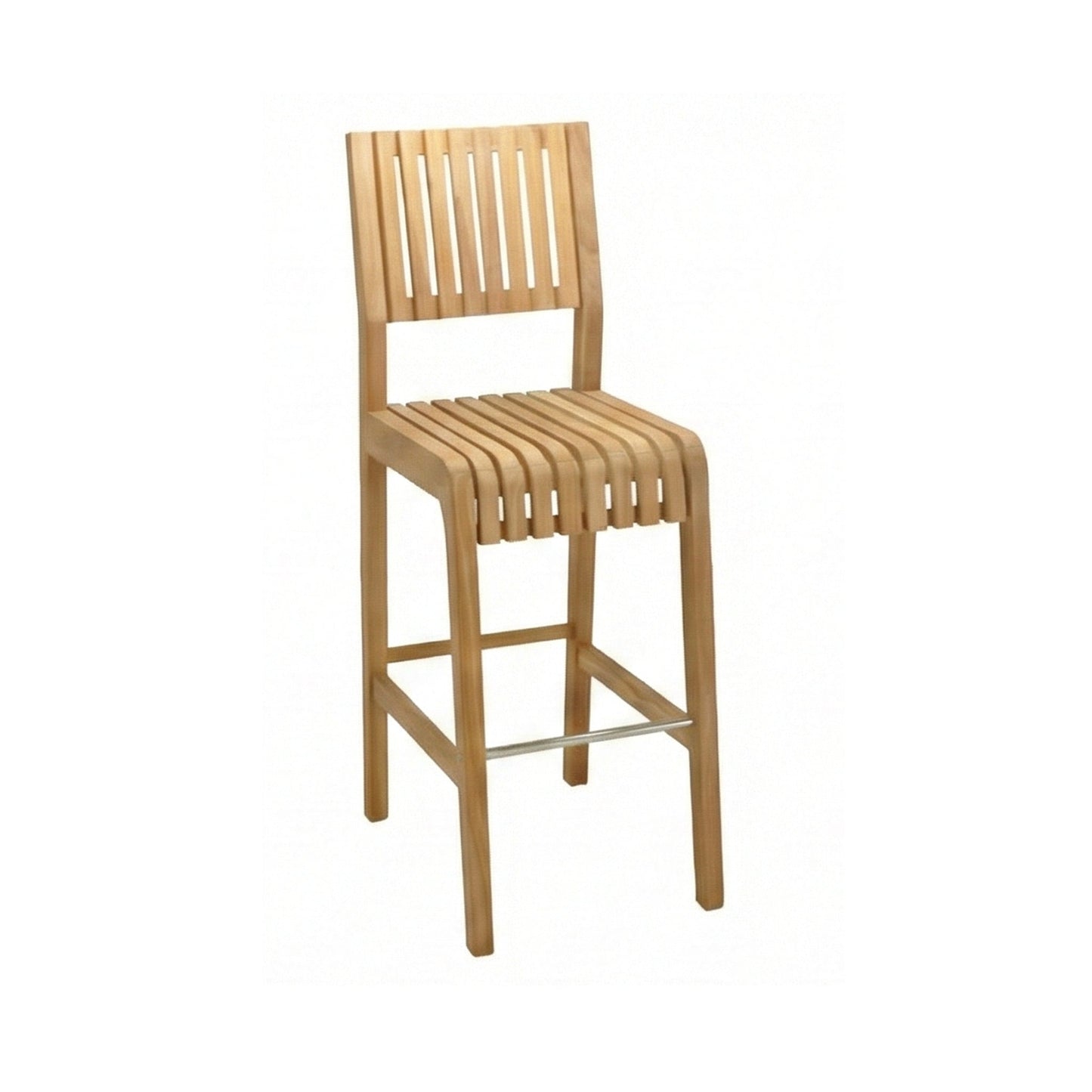 Armless Teak Outdoor Bar Stool