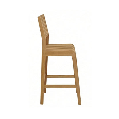 Armless Teak Outdoor Bar Stool