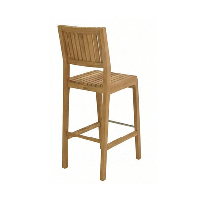 Armless Teak Outdoor Bar Stool