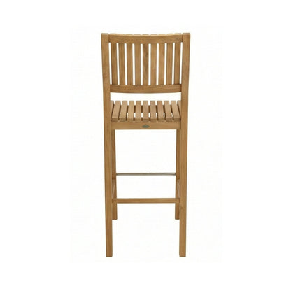Armless Teak Outdoor Bar Stool