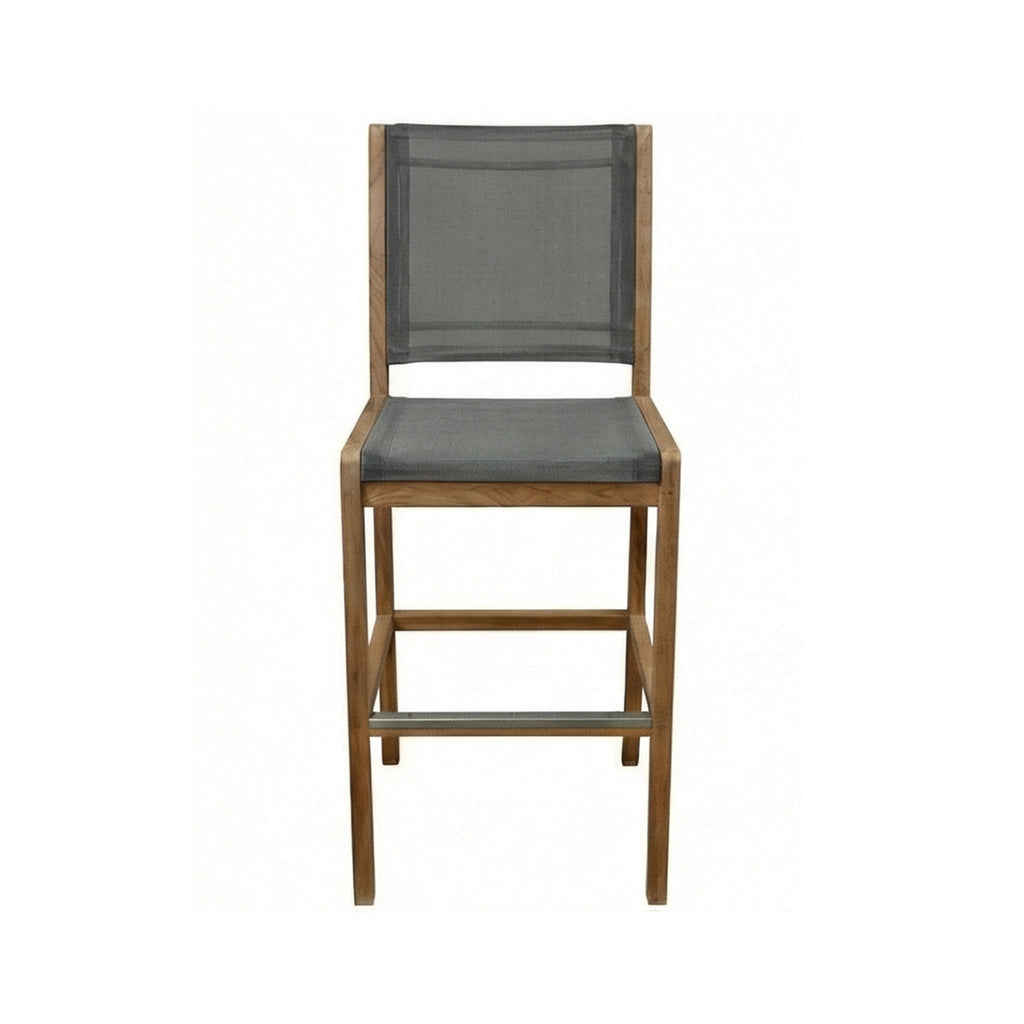 Armless Teak Outdoor Bar Stool