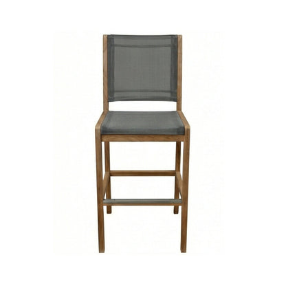Armless Teak Outdoor Bar Stool