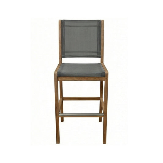 Armless Teak Outdoor Bar Stool