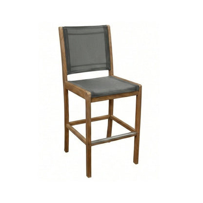 Armless Teak Outdoor Bar Stool