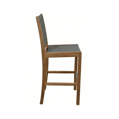 Armless Teak Outdoor Bar Stool
