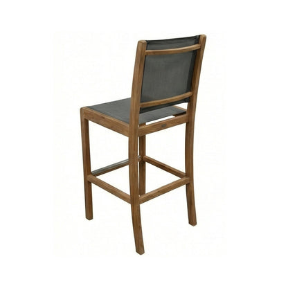 Armless Teak Outdoor Bar Stool